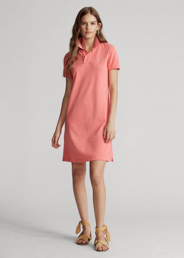 Vestidos Polo Polo Ralph Lauren Mujer Coral - Cotton Mesh - IFWEN8412